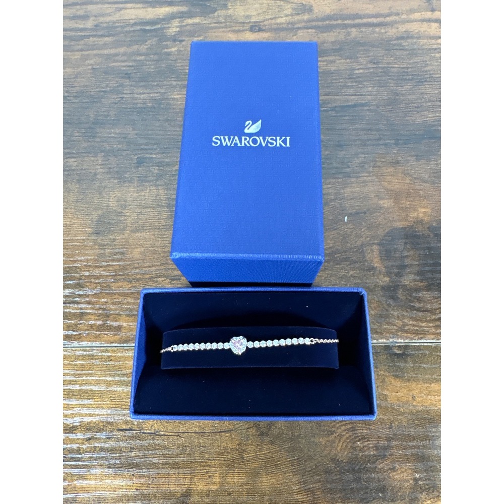 Swarovski Subtle Heart Bracelet Rose Gold Tone Crystal 5646745 New in Box